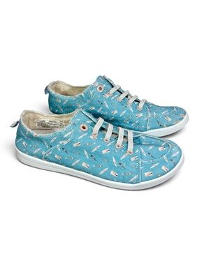 Vionic Beach Pismo Sneaker- Porcelain Blue Fun Sun- woman’s 8.5
